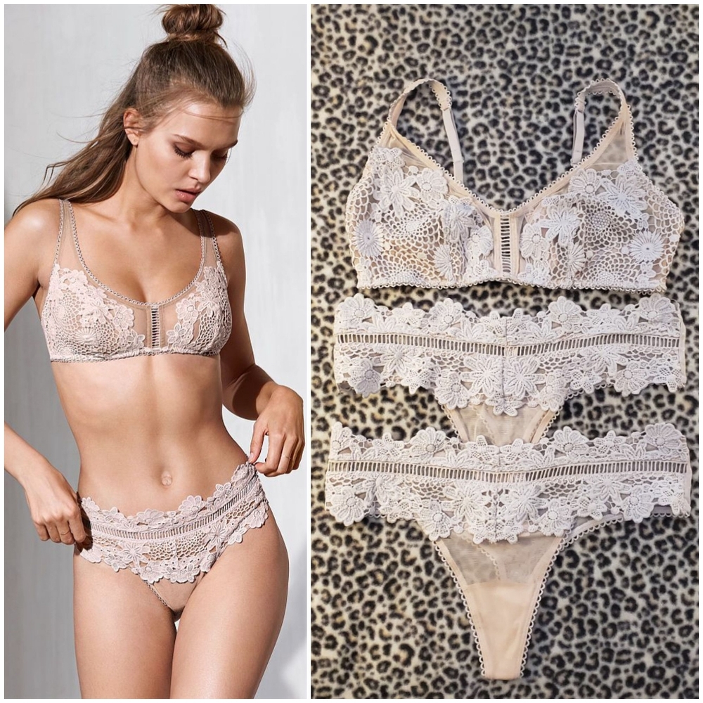 2017 Victoria's Secret Dream Angels Bralette and 2 Wide Side Thongs, Size M